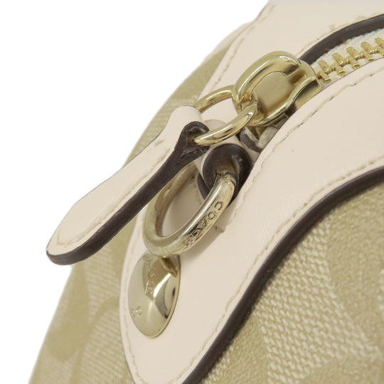 COACH Handbag F58312 PVC white Signature 2WAY Women Used Authentic