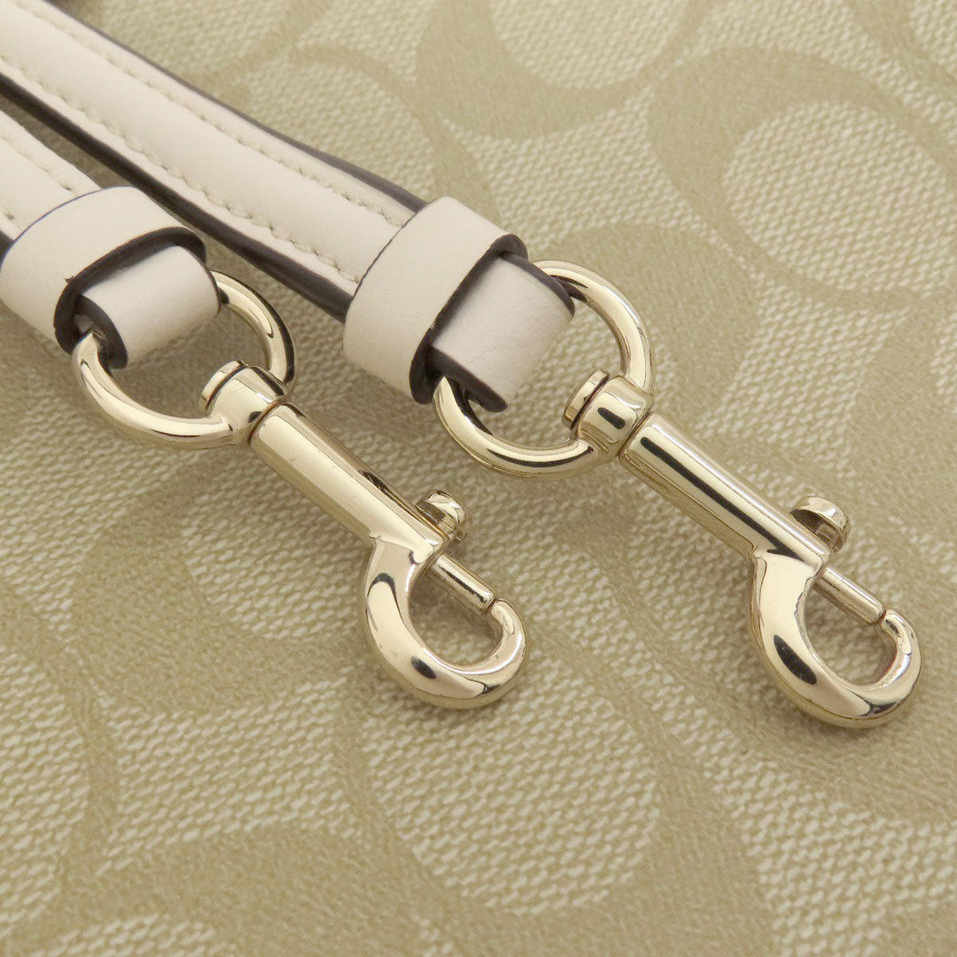 COACH Handbag F58312 PVC white Signature 2WAY Women Used Authentic