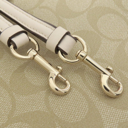 COACH Handbag F58312 PVC white Signature 2WAY Women Used Authentic