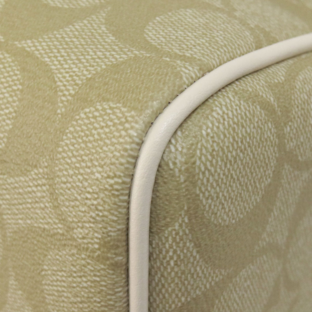 COACH Handbag F58312 PVC white Signature 2WAY Women Used Authentic