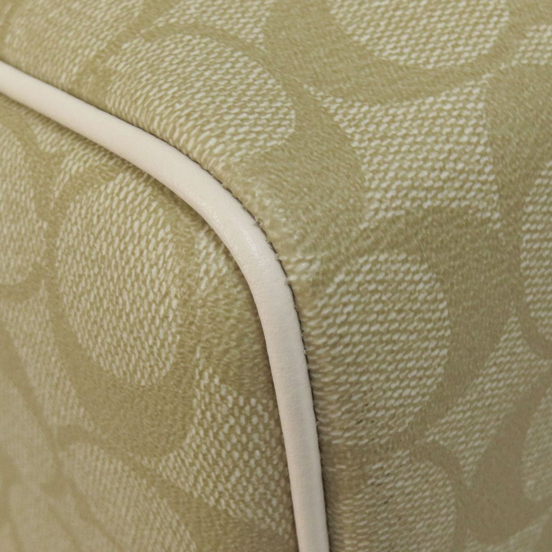 COACH Handbag F58312 PVC white Signature 2WAY Women Used Authentic