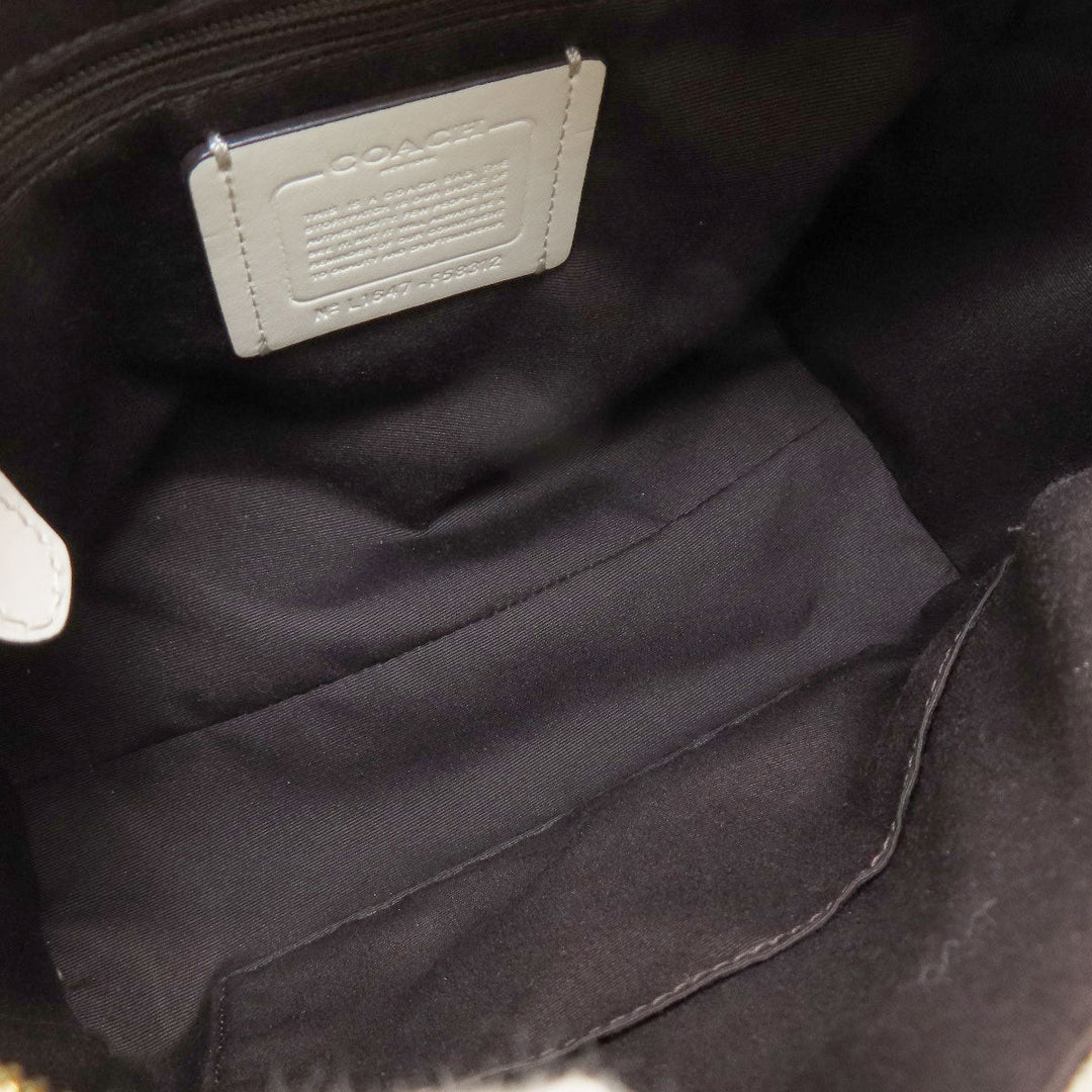 COACH Handbag F58312 PVC white Signature 2WAY Women Used Authentic