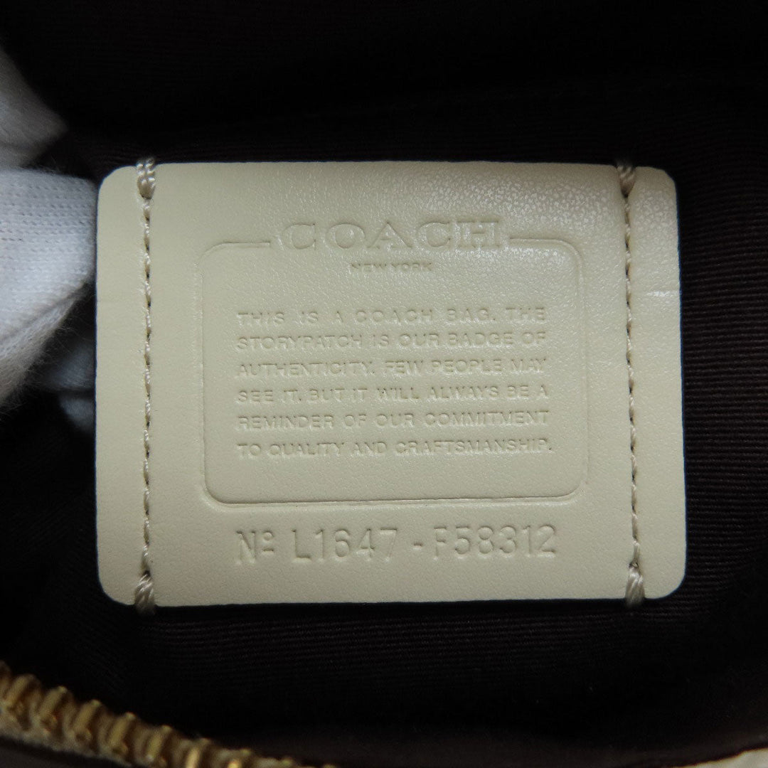 COACH Handbag F58312 PVC white Signature 2WAY Women Used Authentic