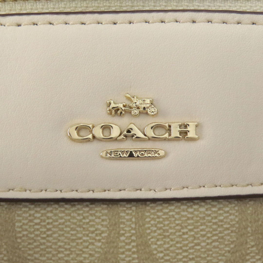 COACH Handbag F58312 PVC white Signature 2WAY Women Used Authentic