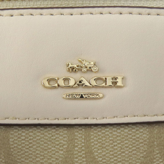 COACH Handbag F58312 PVC white Signature 2WAY Women Used Authentic