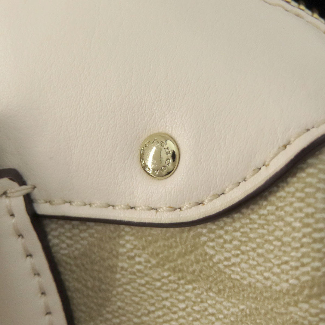 COACH Handbag F58312 PVC white Signature 2WAY Women Used Authentic