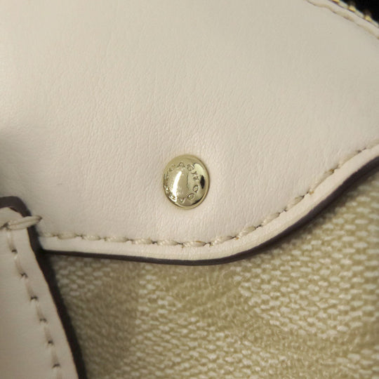 COACH Handbag F58312 PVC white Signature 2WAY Women Used Authentic