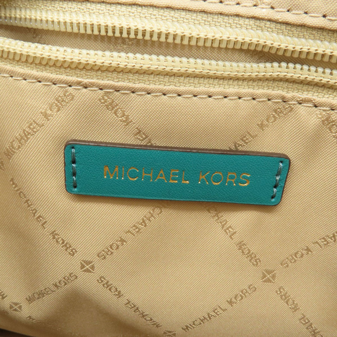 MICHAEL KORS Handbag Leather, Coated Canvas Brown MK Signature 2WAY Women Used Authentic