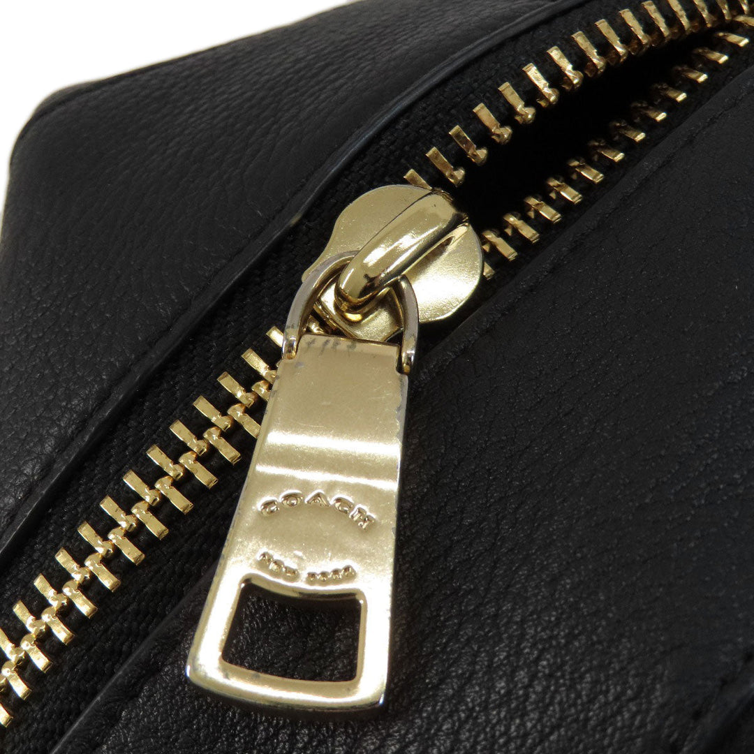 COACH Handbag F59325 leather black logo 2WAY Women Used Authentic