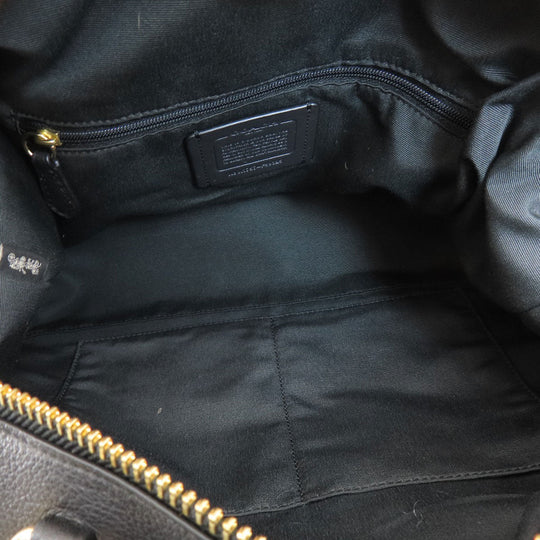 COACH Handbag F59325 leather black logo 2WAY Women Used Authentic