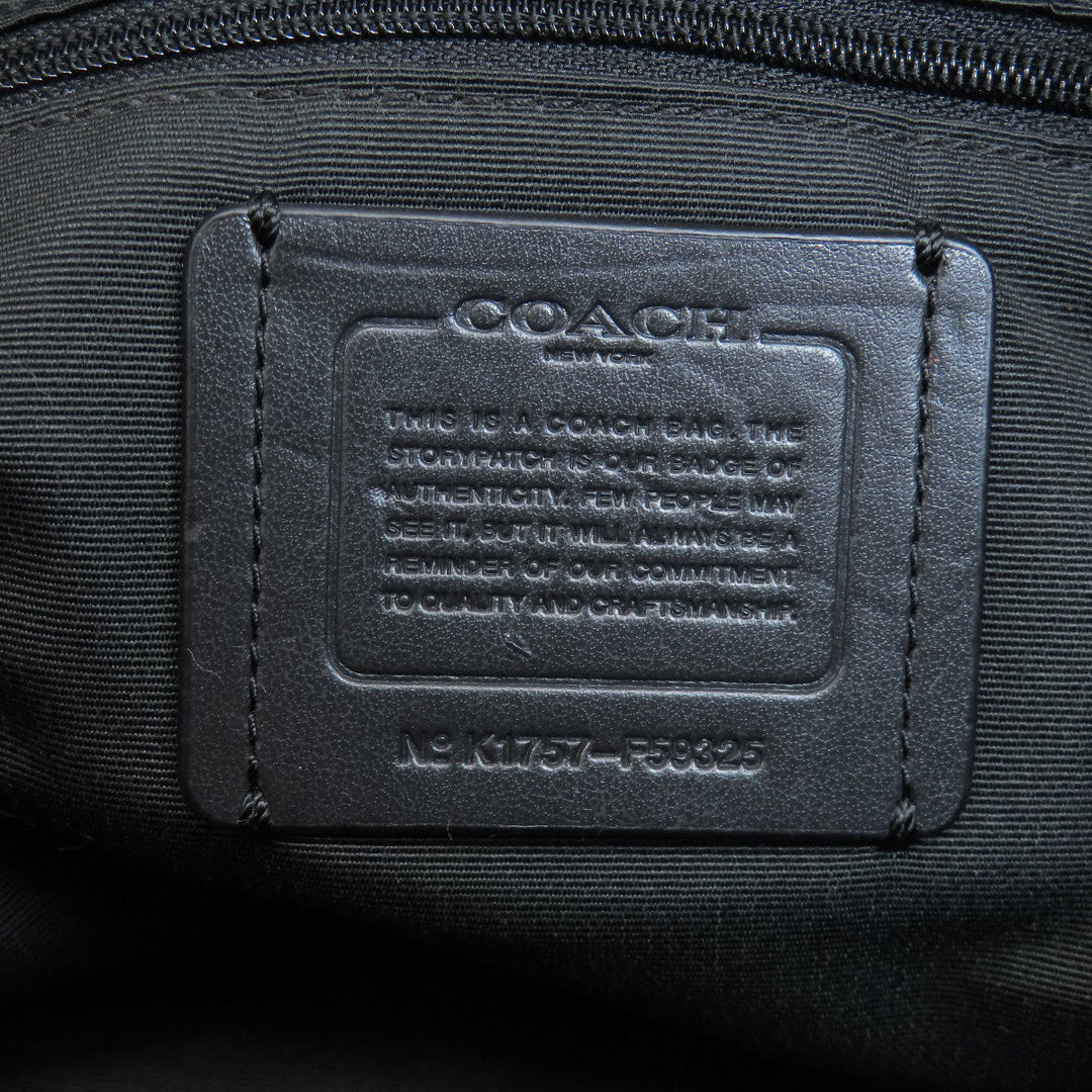 COACH Handbag F59325 leather black logo 2WAY Women Used Authentic
