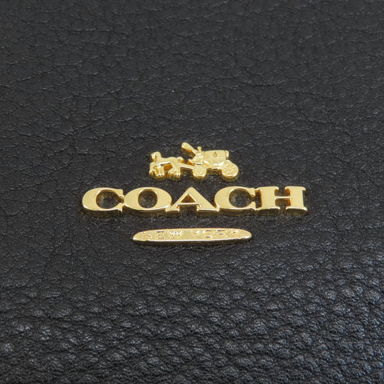 COACH Handbag F59325 leather black logo 2WAY Women Used Authentic