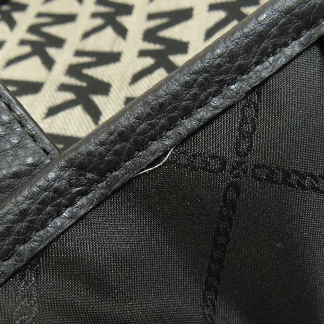 MICHAEL KORS Tote Bag canvas black MK signature Women Used Authentic