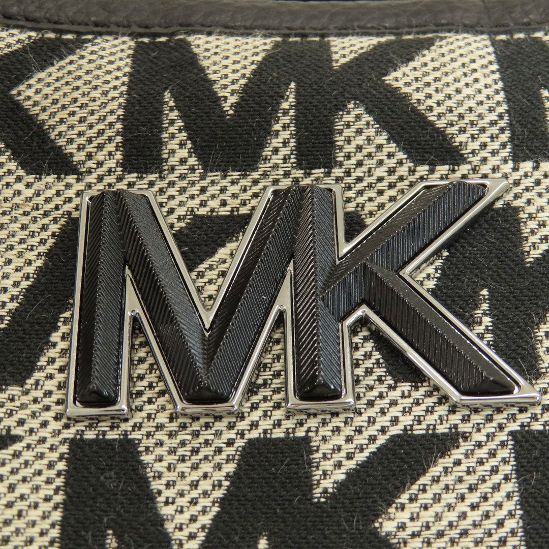 MICHAEL KORS Tote Bag canvas black MK signature Women Used Authentic