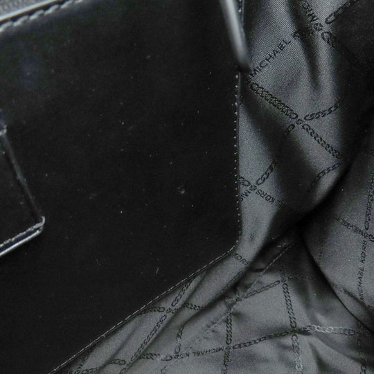 MICHAEL KORS Tote Bag canvas black MK signature Women Used Authentic