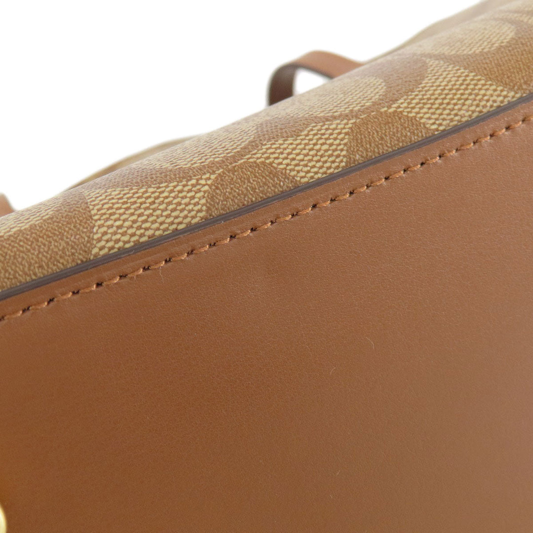 COACH Tote Bag F48735 PVC Brown Signature 2WAY