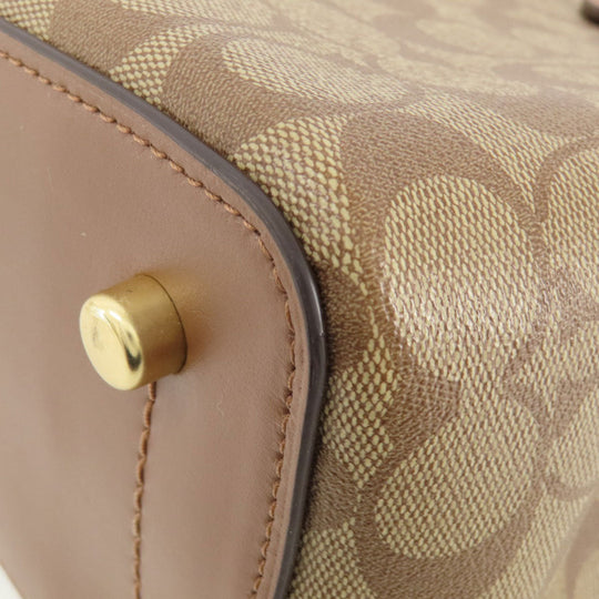 COACH Tote Bag F48735 PVC Brown Signature 2WAY