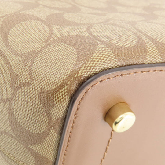 COACH Tote Bag F48735 PVC Brown Signature 2WAY