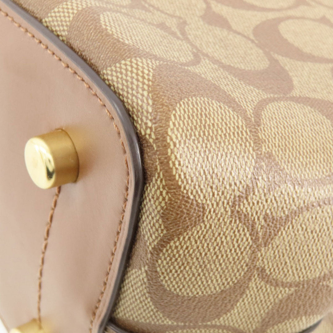 COACH Tote Bag F48735 PVC Brown Signature 2WAY