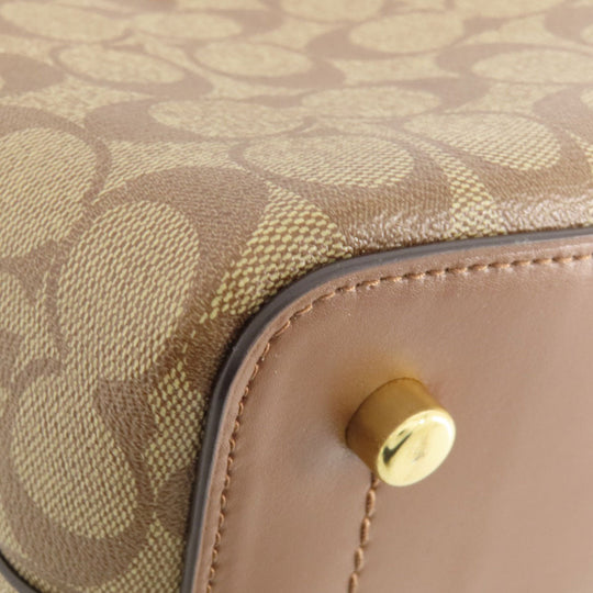 COACH Tote Bag F48735 PVC Brown Signature 2WAY