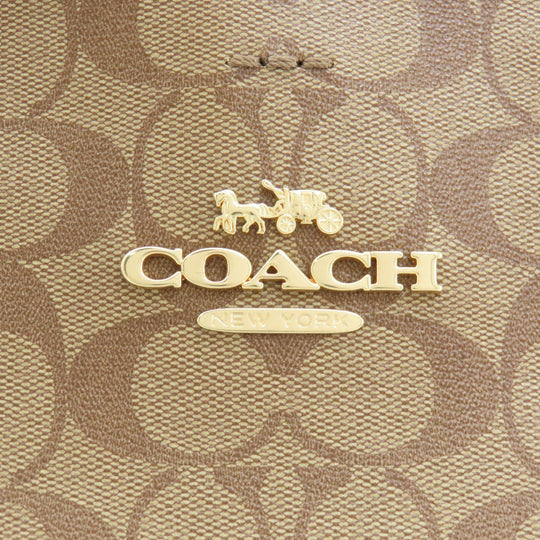 COACH Tote Bag F48735 PVC Brown Signature 2WAY