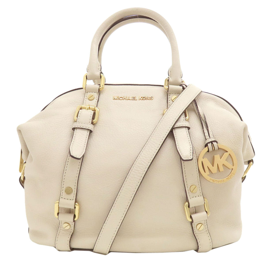 MICHAEL KORS Handbag leather white logo 2WAY Women Used Authentic