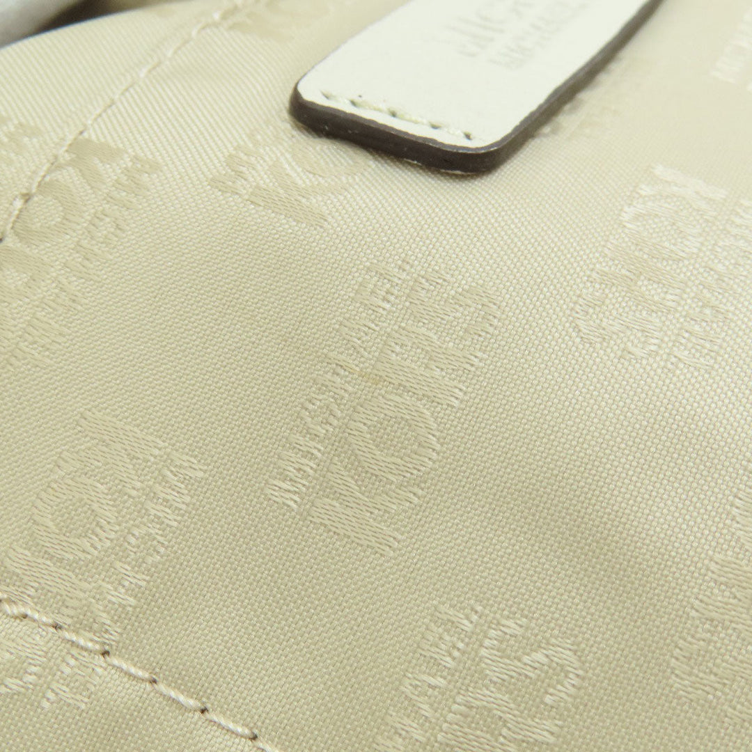 MICHAEL KORS Handbag leather white logo 2WAY Women Used Authentic