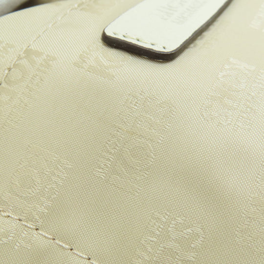 MICHAEL KORS Handbag leather white logo 2WAY Women Used Authentic
