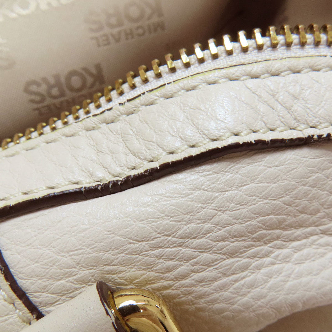 MICHAEL KORS Handbag leather white logo 2WAY Women Used Authentic