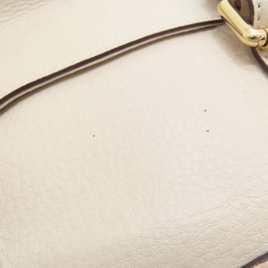 MICHAEL KORS Handbag leather white logo 2WAY Women Used Authentic