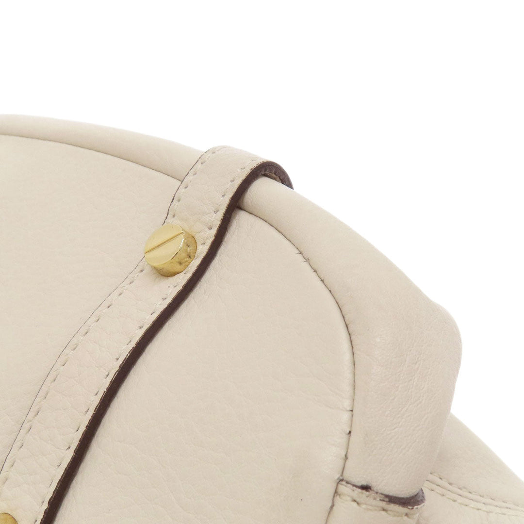 MICHAEL KORS Handbag leather white logo 2WAY Women Used Authentic