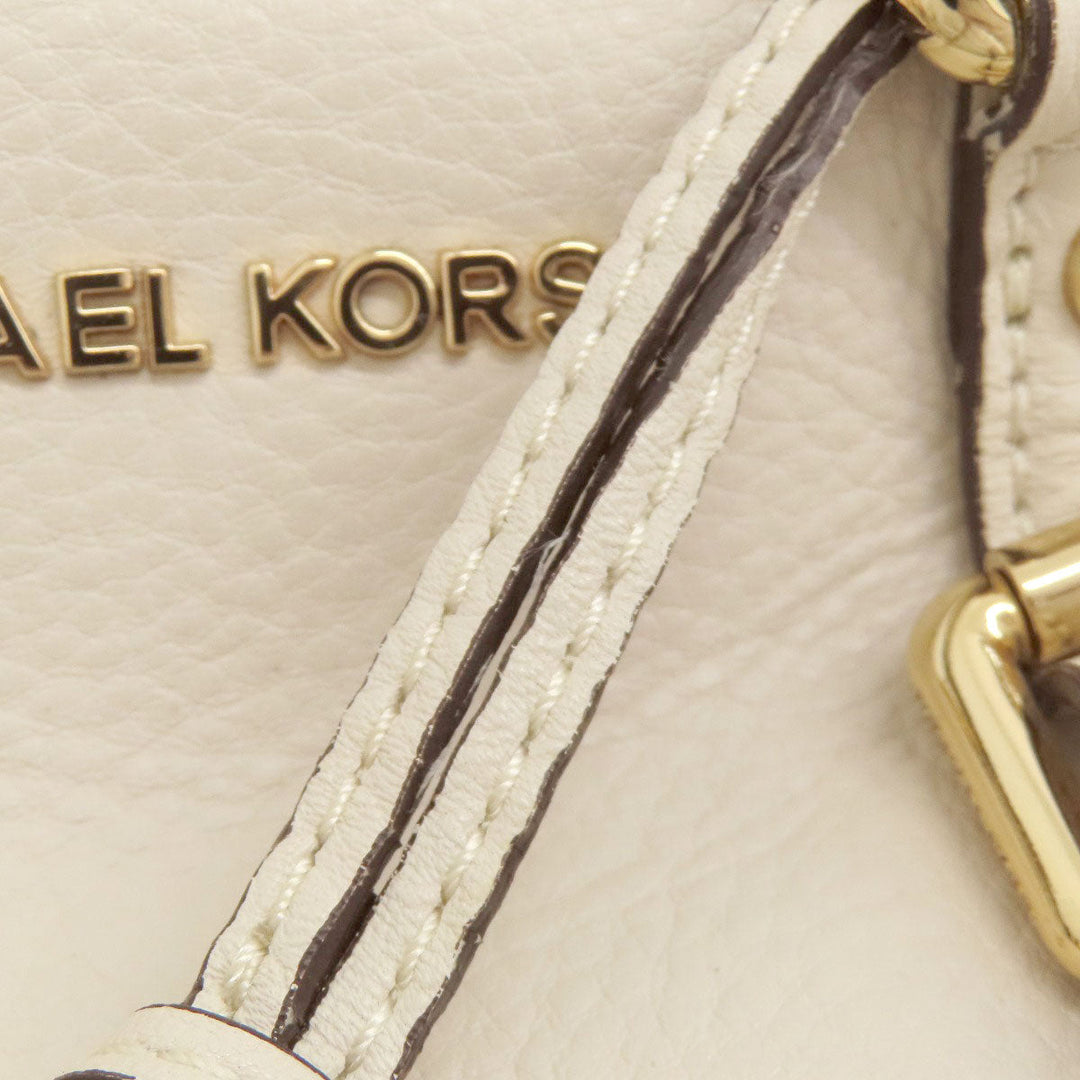 MICHAEL KORS Handbag leather white logo 2WAY Women Used Authentic
