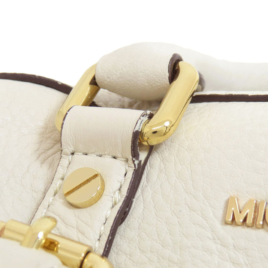 MICHAEL KORS Handbag leather white logo 2WAY Women Used Authentic