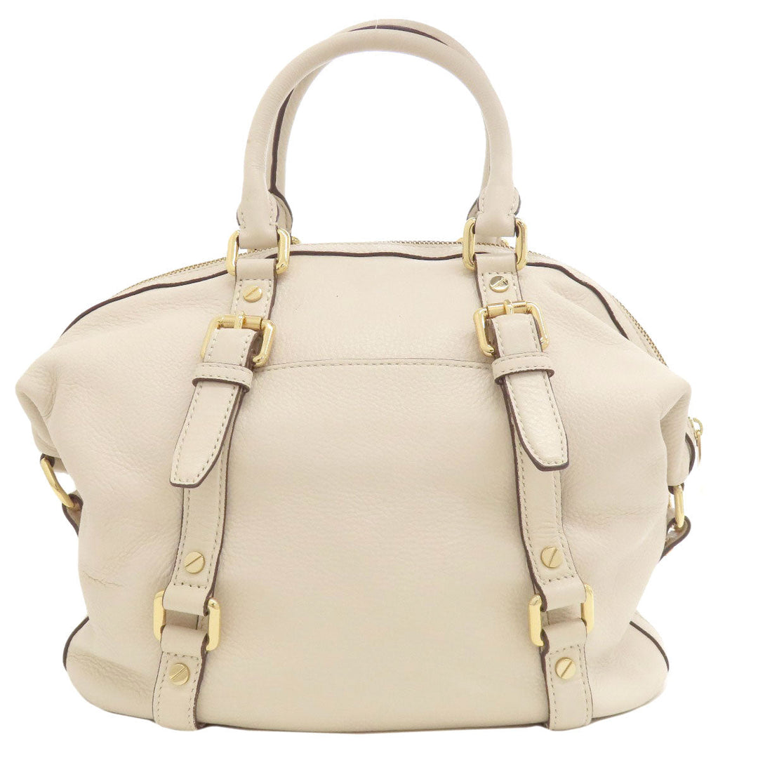 MICHAEL KORS Handbag leather white logo 2WAY Women Used Authentic
