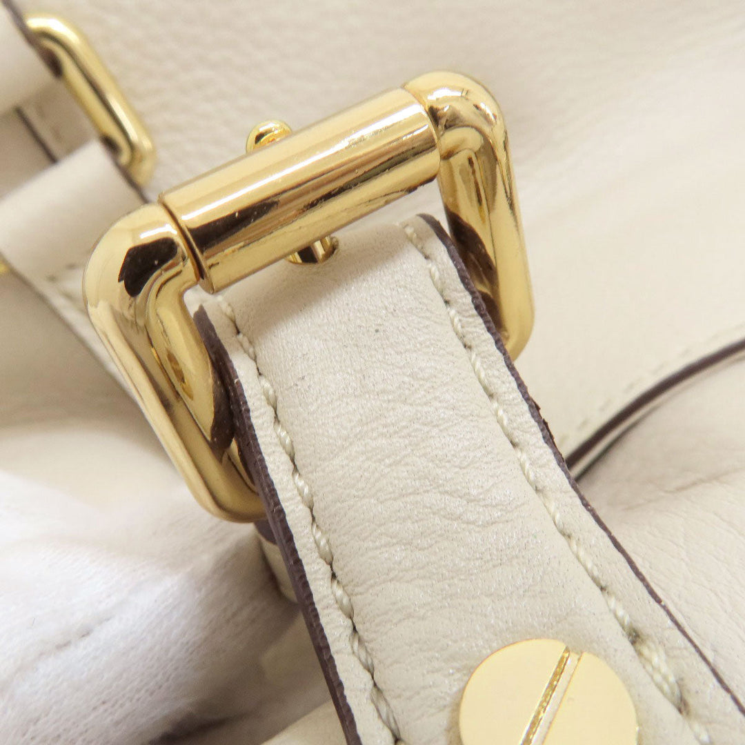 MICHAEL KORS Handbag leather white logo 2WAY Women Used Authentic