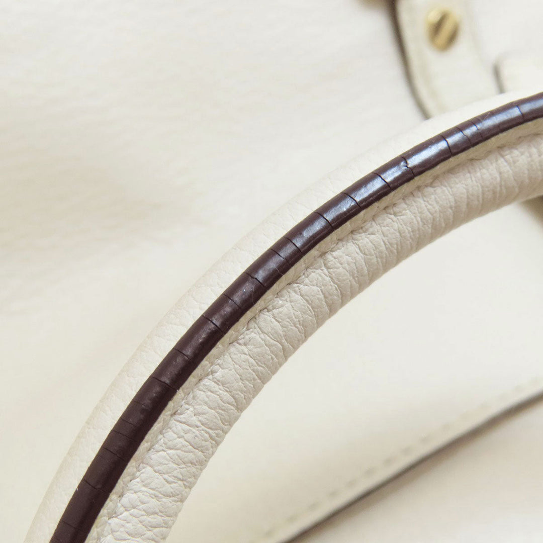 MICHAEL KORS Handbag leather white logo 2WAY Women Used Authentic