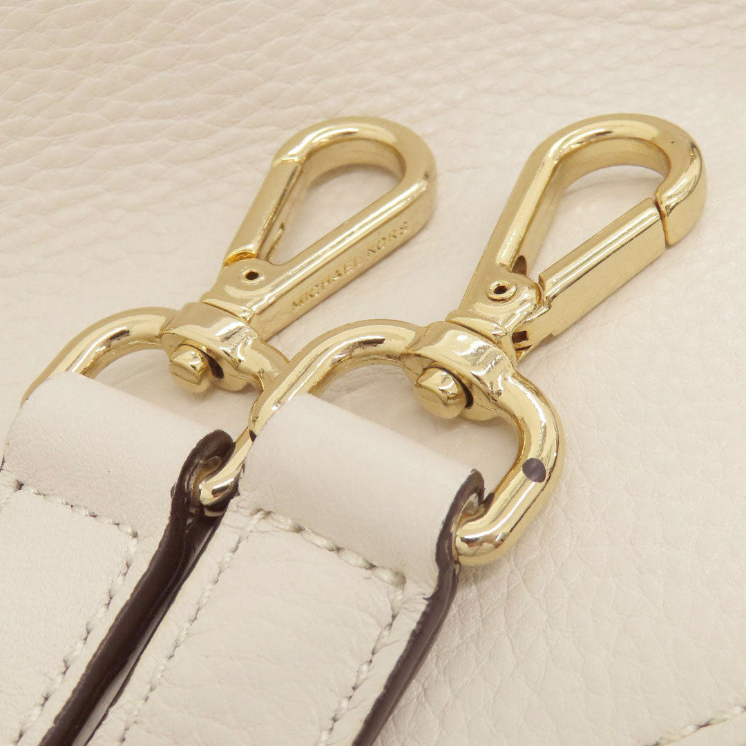 MICHAEL KORS Handbag leather white logo 2WAY Women Used Authentic