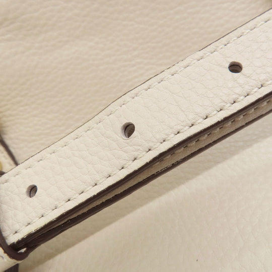 MICHAEL KORS Handbag leather white logo 2WAY Women Used Authentic