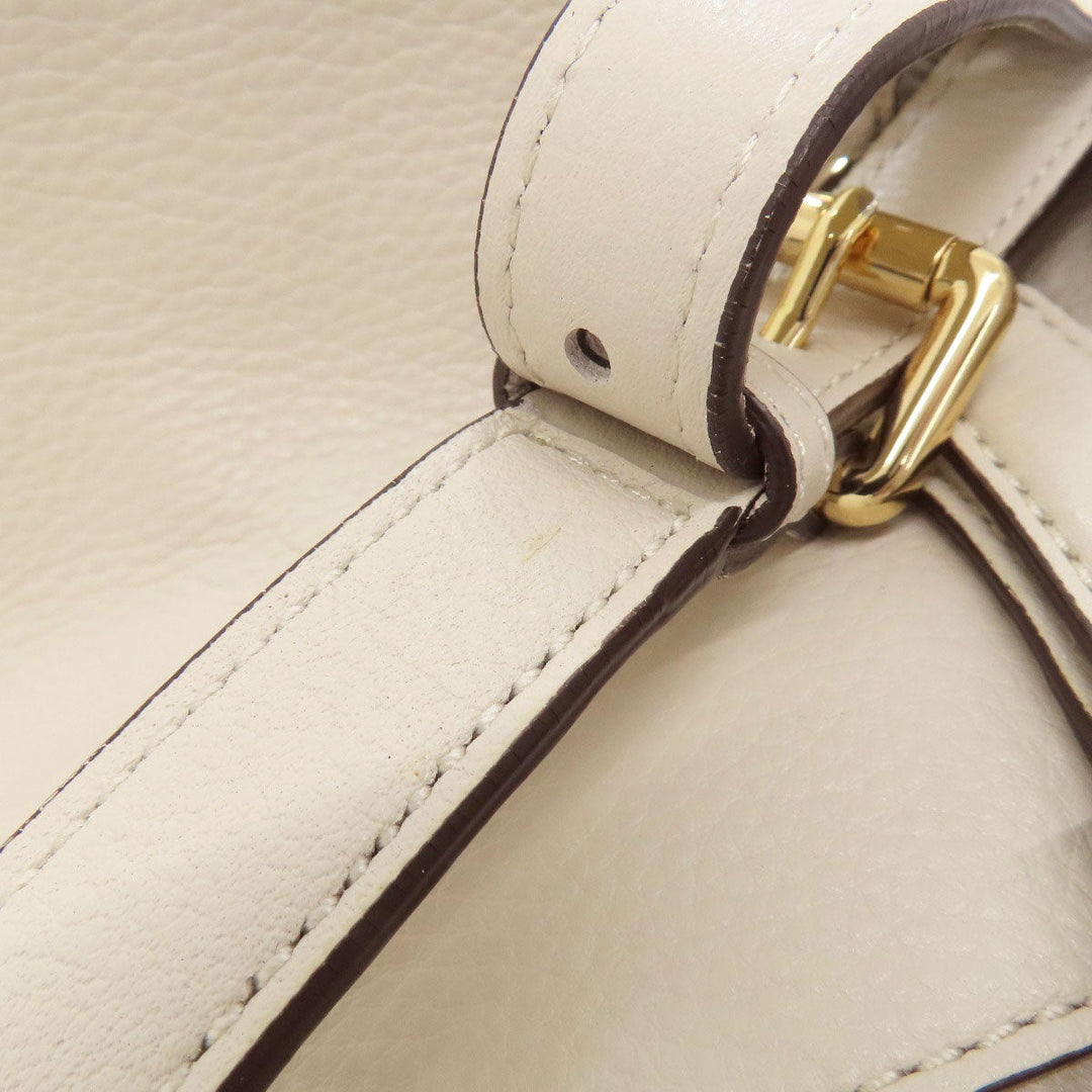 MICHAEL KORS Handbag leather white logo 2WAY Women Used Authentic