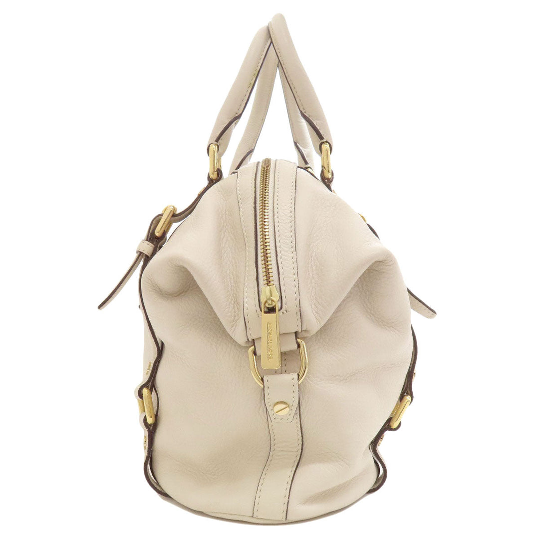 MICHAEL KORS Handbag leather white logo 2WAY Women Used Authentic