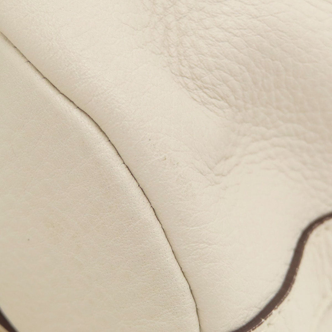 MICHAEL KORS Handbag leather white logo 2WAY Women Used Authentic