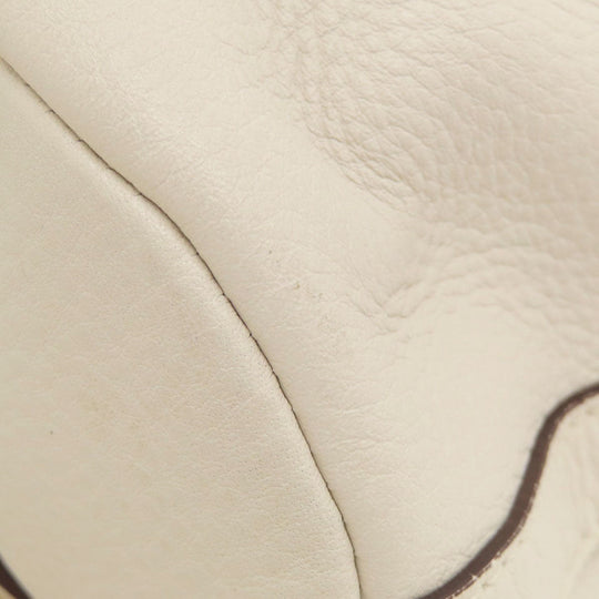 MICHAEL KORS Handbag leather white logo 2WAY Women Used Authentic