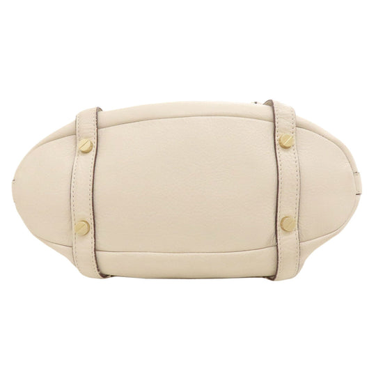MICHAEL KORS Handbag leather white logo 2WAY Women Used Authentic