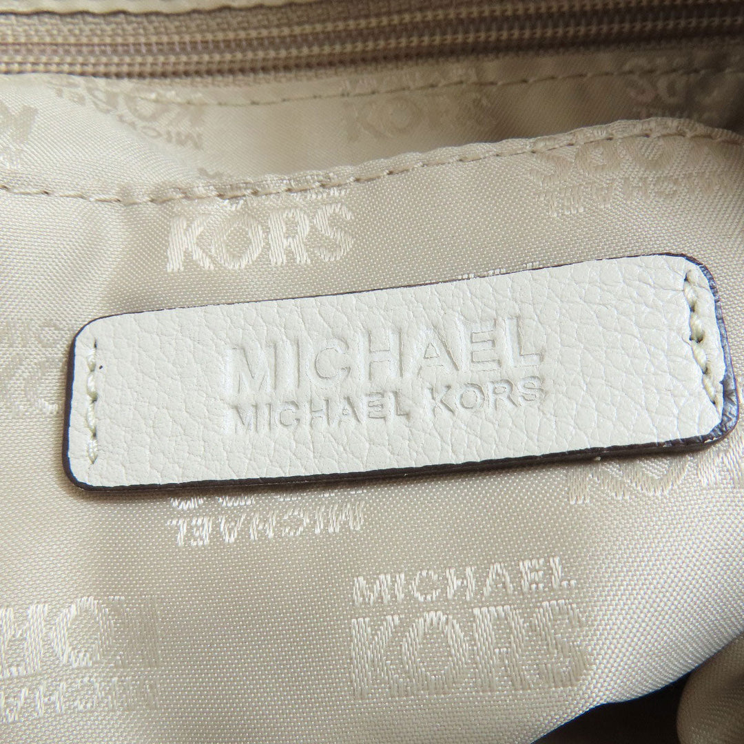 MICHAEL KORS Handbag leather white logo 2WAY Women Used Authentic