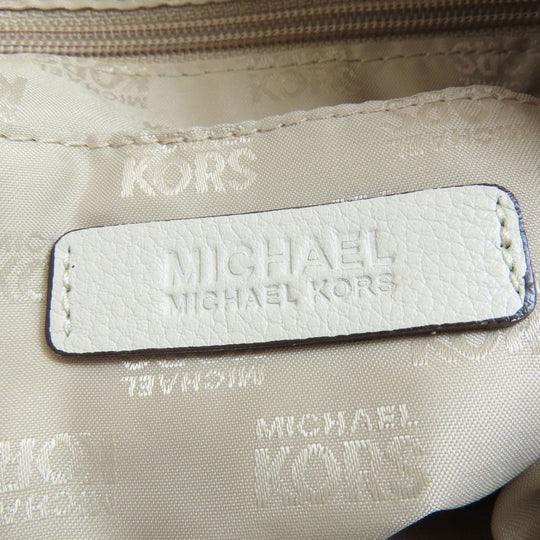 MICHAEL KORS Handbag leather white logo 2WAY Women Used Authentic