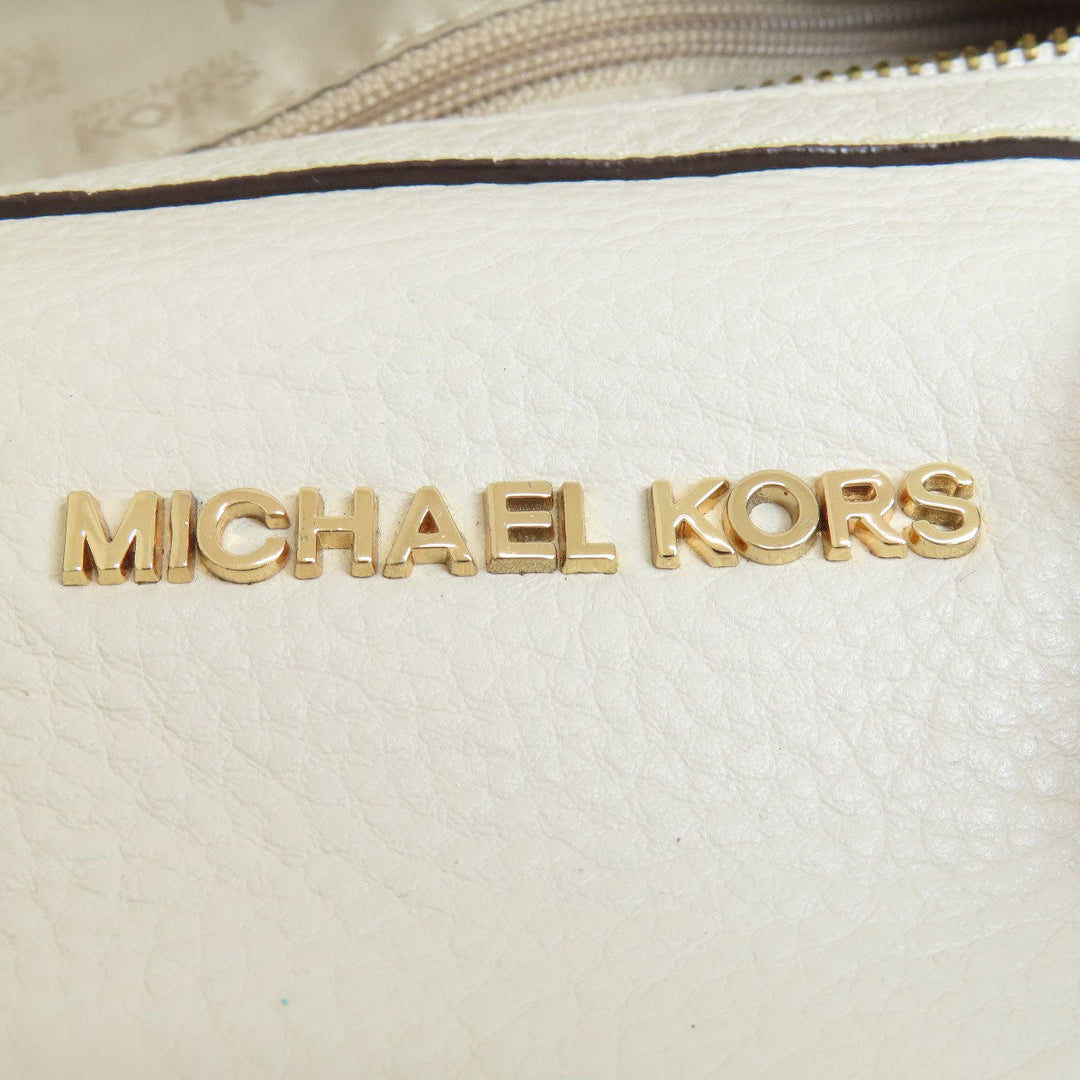 MICHAEL KORS Handbag leather white logo 2WAY Women Used Authentic