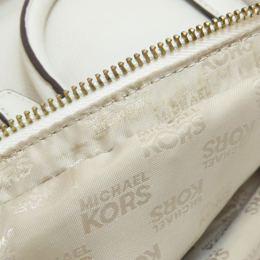 MICHAEL KORS Handbag leather white logo 2WAY Women Used Authentic