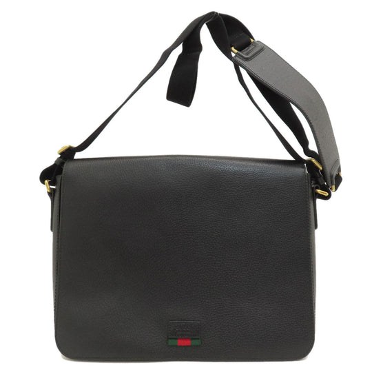 GUCCI Shoulder Bag 450973 leather black Long Shoulder Sherry Line unisex(Unisex) Used Authentic