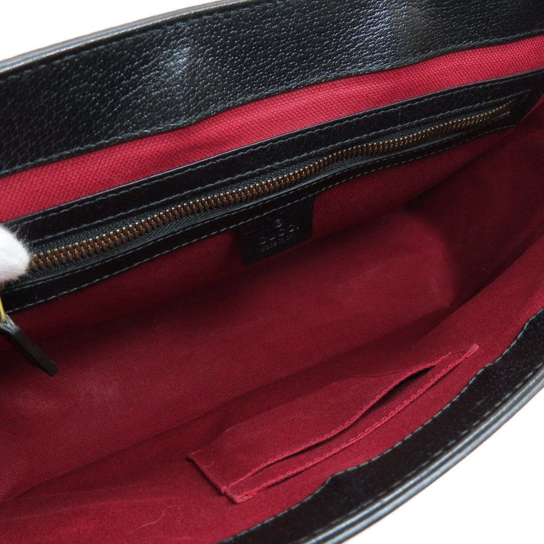 GUCCI Shoulder Bag 450973 leather black Long Shoulder Sherry Line unisex(Unisex) Used Authentic