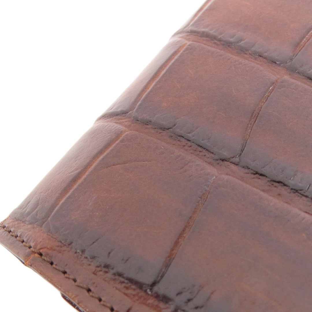 MULBERRY Coin case leather Brown Mini wallet embossed Women(Unisex) Used Authentic